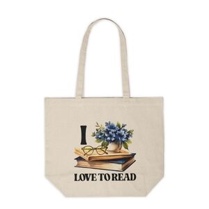 I Love To Read Custom Canvas Tote Bag